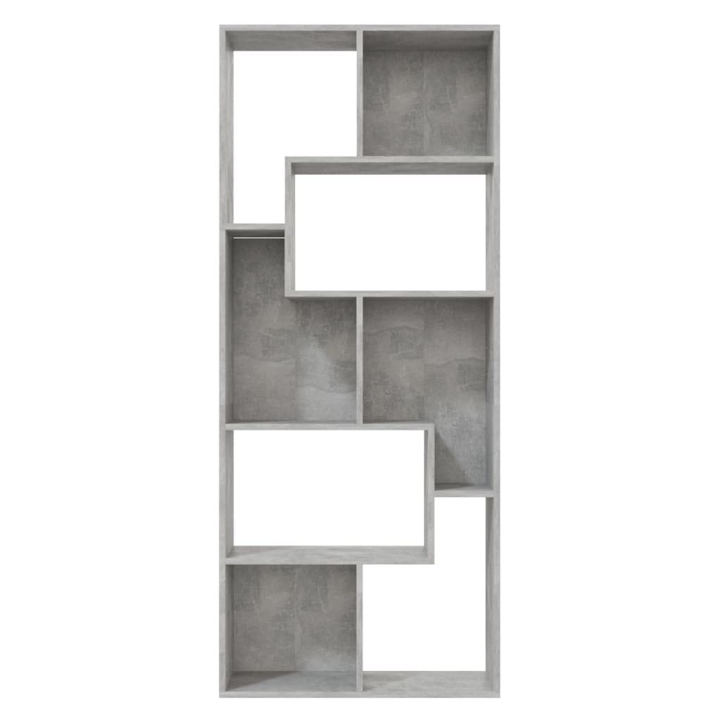 vidaXL Libreria Grigio Cemento 67x24x161 cm in Truciolato