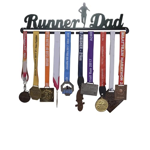 Image of Runner Dad Medal Hanger - Black (51 cm x 14 cm)