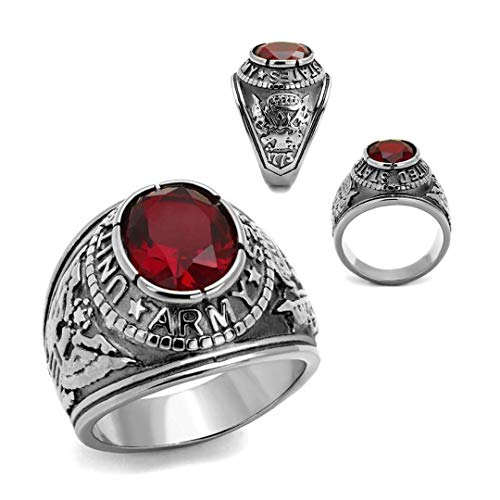 Men's USA United States Army Military Ring Patriotic Bezel Set Crystal Oval Centerstone2