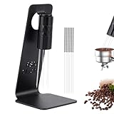 RSNMocha WDT Tool Espresso Distribution Tool, Coffee Distribution Tool with Magnetic Stand, Espresso Accessories with 6 Extra Φ0.25mm Stainless Steel Needles for Barista (Light Black, H：4.8 inches)
