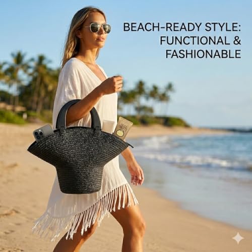 Bolso de verano tejido en forma de sombrero para mujer miniatura 3