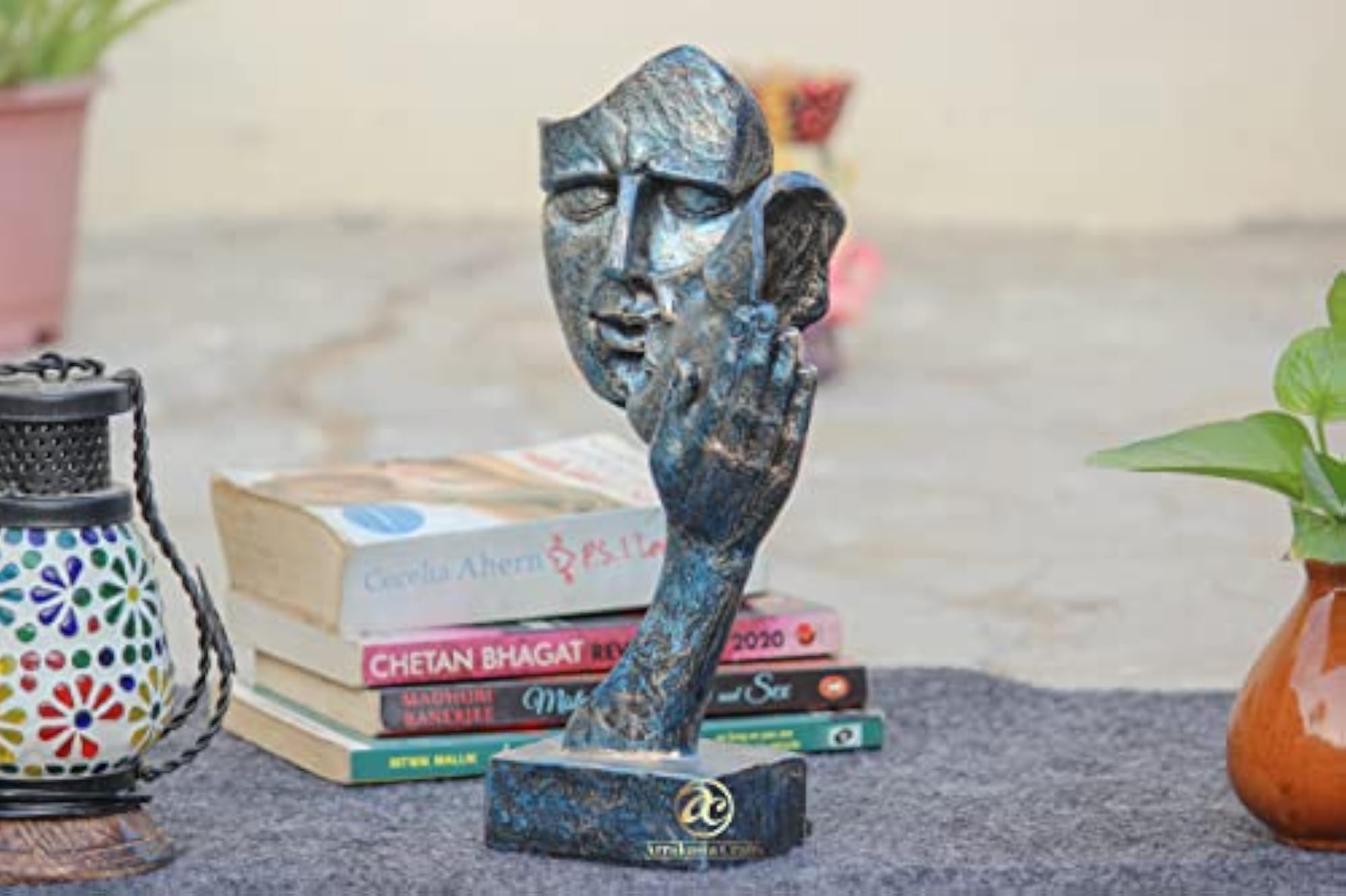Resin Love Romantic Human Couple Face Sculpture