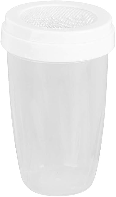 Flour Sifter Powder Shaker Coffee Cocoa Dredges with Fine-Mesh Lid Plastic Power Can for Baking Cooking Home Restaurant