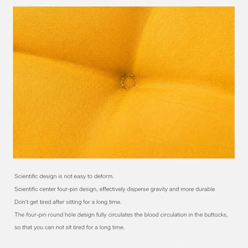 Image of KYNE Rocking Chair Cushion 18 x 50 Inch Thick Tufted Chair Cushion with Backrest and Seat Pad Soft Premium Fabric Polyester Filling Non Slip Indoor Outdoor Rocking Chair Replacement Cushion (Yellow)