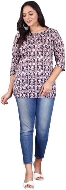 Miyanbazaz TextilesWomen's Casual Printed Cotton Multi Top