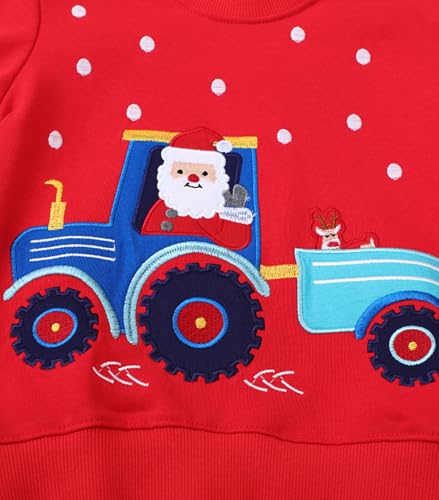 Image of LOKTARC Toddler Boys Graphic Crewneck Sweatshirts 2-Pack, Sizes 2T-7 | Cotton Blend French Terry, Dinosaur, Construction and Shark Graphics, Ribbed Trim, Preschool Daycare Outdoor