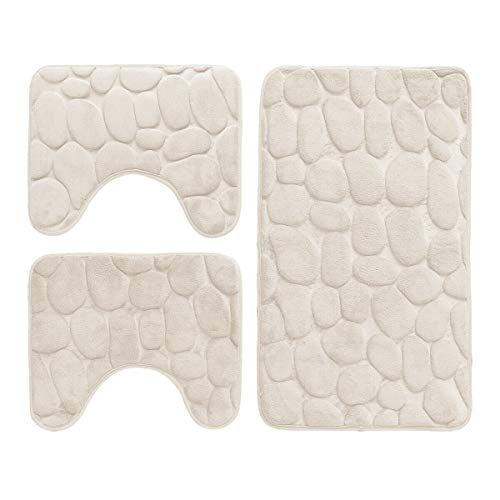 Demona set 3 pezzi completo tappeti bagno sassi