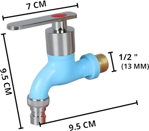 Image of Kyari PVC Nozzle Bib Cock Tap - Set of 4 | Durable & Leakproof Water Tap for Kitchen, Bathroom & Garden | Wall-Mounted Faucet with Smooth Flow Control