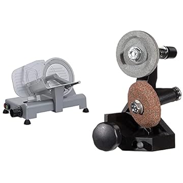 Rgv Lusso 195 Gl Affettatrice, Color Argento, Diametro 19.5 Cm 43X30X29.2Cm & 9168 Affilatoio Amovibile