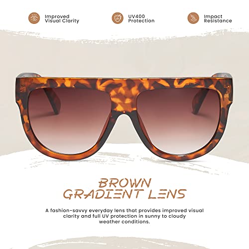 Women's Oversized Flat Top Fashion Sunglasses Trendy Big Square Designer Retro Sun Glasses Shades #TOP3
