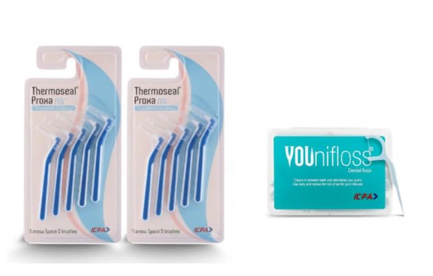 ICPA Narrow Space Interdental Brush(PAck of 2) & Younifloss (PK1) |Easy Cleaning between teeth| Oral Hygiene Combo-image-37