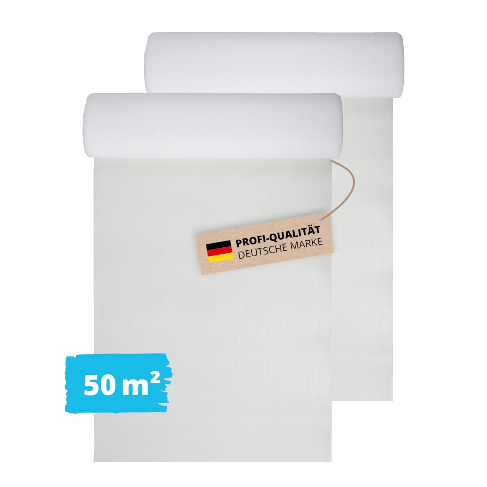 50 m² Alfa Trittschalldämmung PE Dämmunterlage Schallschutz für Laminat und Holzfertigböden
