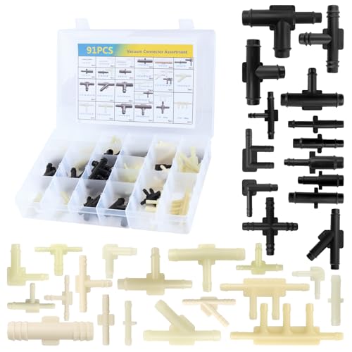 91PCS 32-Size Vacuum Line Connectors Kit,1/8