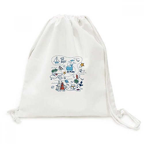 Sac à dos à cordon motif voile splash pour vos excursions et voyages
