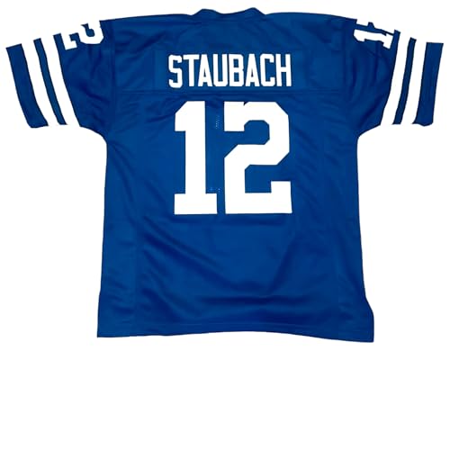 Generic Roger Staubach Blue Jersey Stitched Custom Football New No Brand/Logos Youth Sizes (US, Alpha, X-Large, Regular, Blue)
