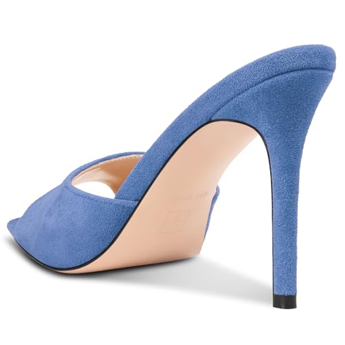 Image of TNYNFBEB Womens Stiletto High Heel Pointed Open Toe Sandals Mules Shoes Slingback Slip-on Prom Party Dress Summer 3.9 Inches Heels