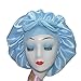 Light blue stay on Hair Silk satin tie silk Bonnet stay on night sleeping Cap for curly hair
