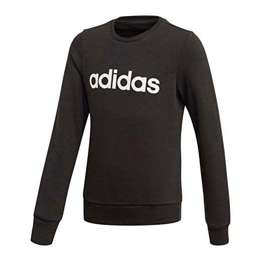 Adidas unisex barn barn tröja Essential Linear sweatshirt svart/vit 140