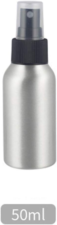 Grandiy Aluminium Spray Bottle Mini Metal Atomizer Bottles with Clear Fine Mist Sprayer,50ml Black Ribbed Silk Spray
