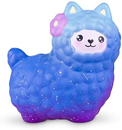 VLAMPO Squishies Llama 10CM Squishy Toy Slow Rising Squeeze Toys Scented Baby Llama for Girls Boys(Galaxy Blue)