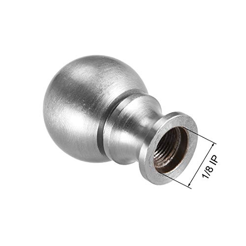 Lamp Finial, 1-1/2 Inch Brushed Nickel Metal Ball Knob Lamp Shade Finial Decoration Accessories 2Pcs #TOP2