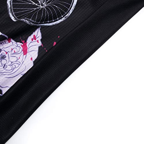 Women's Cycling Jersey Long Sleeve Bike Jacket Biking Shirt Bicycle Clothing Breathable Black Red Size S - Thumbnail 2