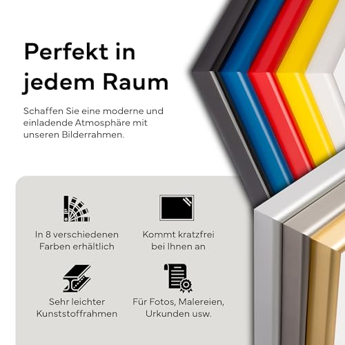 PANORAHMA BILDERRAHMEN Kunststoff Bilderrahmen 50 x 50 cm, Blau/Bilder Rahmen zum Aufhängen/Kunststoff Rahmen mit Echtglas – Ansicht 4
