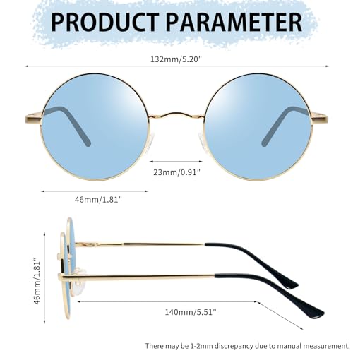 Image of Joopin Small Round Sunglasses Hippie Circle Sun Glasses UV400 Protection