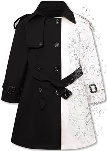 Image of Betusline Womens & Girls Waterproof Trench Coat Double Breasted Lapel Overcoat Outerwear, 3 Years - Women 2XL