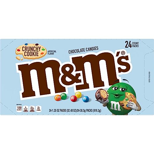 M & M's Crunchy Cookie - Caramelo de chocolate con leche, 3.5 onzas, paquetes de 24 unidades de tamaño compartido por caja, color azul
