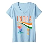 Womens INDIA: Indian Cricket Team Jersey V-Neck T-Shirt