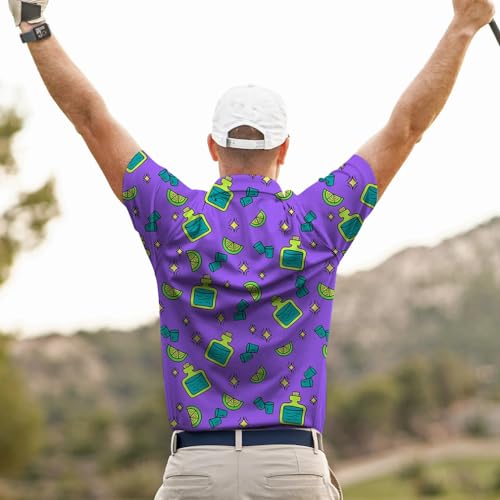 Maylian Mens Golf Shirt Moisture Wicking Quick-Dry Print Performance Polo Shirts for Men Quick-Dry2