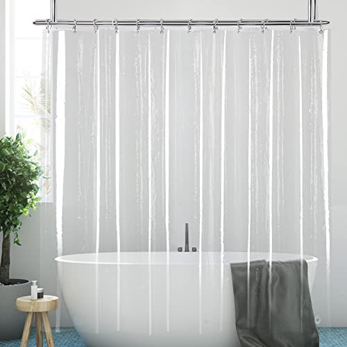 Yisure Clawfoot Tub Shower Curtain, Wrap Around Clear Shower Curtain Liner With 6 Bottom Magnets Peva Extra Wide Bathtub Curtain For Bathroom Vintage Freestanding Tub 180’’W X 70’’L #TOP2