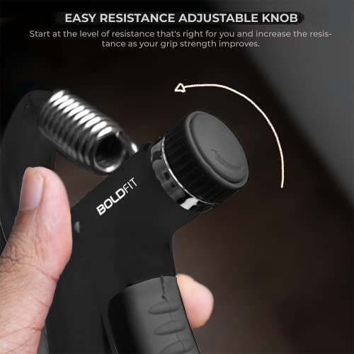 Boldfit Adjustable Hand Grip Strengthener, Hand Gripper for Men & Women for Gym Workout Hand Exercise Equipment to Use in Home for Forearm Exercise, Finger Exercise Power Gripper (Image - 6)