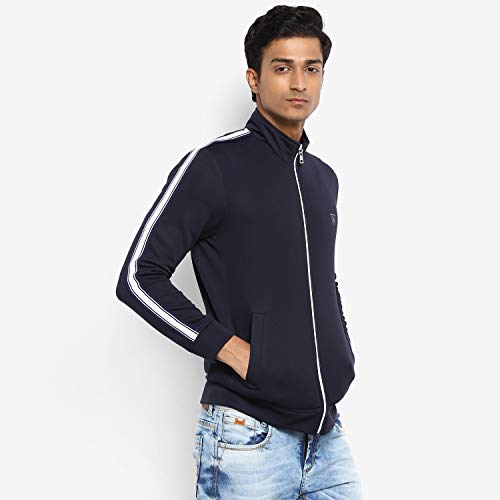 Buy MUFTI Slim Fit Zipper Navy Sporty 