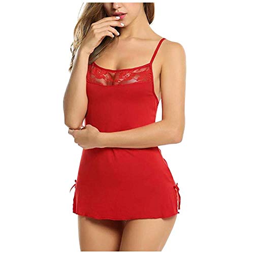 Lingerie sexy pour femmes ensemble soutien-gorge dentelle transparent rouge S