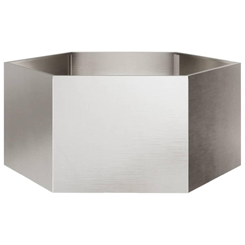 vidaXL Garden Planter, Plant Pot for Patio Balcony Terrace, Flower Pot for Flower Herb Plant, Outdoor Planter Box, Hexagon Stainless Steel — image 1