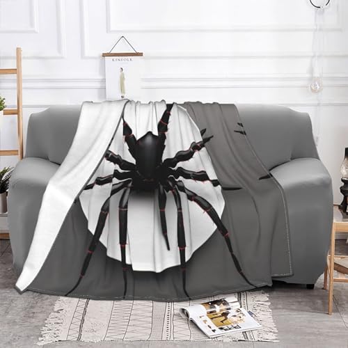 Couverture en flanelle araignée noire pour lit et canapé - 3