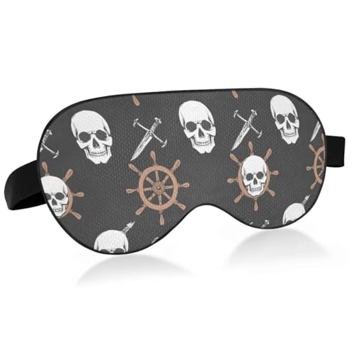 Sleep Masks Skeleton Pirate and Boat Rudder Eye Cover for Sleeping