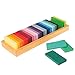 Grimm's Large Shapes & Colors Building Set, Part 1 - Colorful Wooden Blocks in 5 Geometric Forms with Storage Trays (4x4 Size)