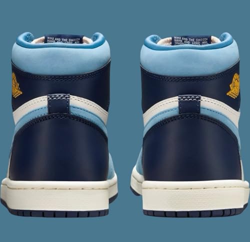 Nike Air Jordan 1 Retro High OG White Gold Women's Shoes (FD2596-400, University Blue/Sail/Midnight Navy/University Gold) Size 5