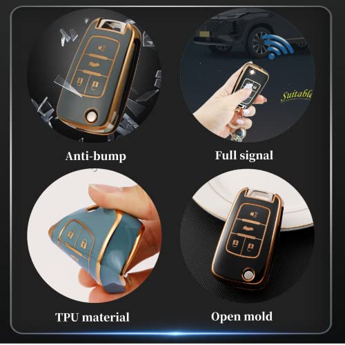 Rfsrz Key Fob Cover For Chevy With Alloy Diamond Key Chain And Silicone Fashion Bracelet Key Holder,Suitable For 4 Buttons Chevrolet Equinox Camaro Cruze Malibu Sonic #TOP3