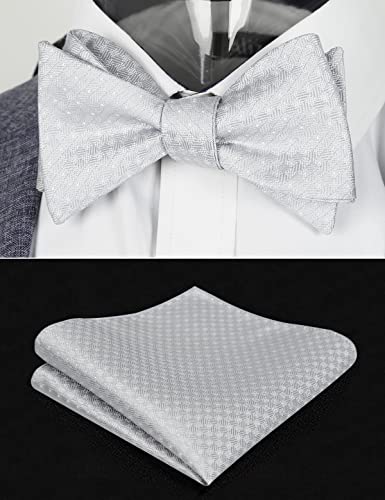 Image of Alizeal Mens 2pcs Solid Self-tied Bow Tie Set