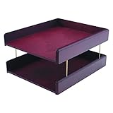 Carver Hardwood Double Desk Tray for Letter-Sized Documents, Mahogany Finish (CW02213)