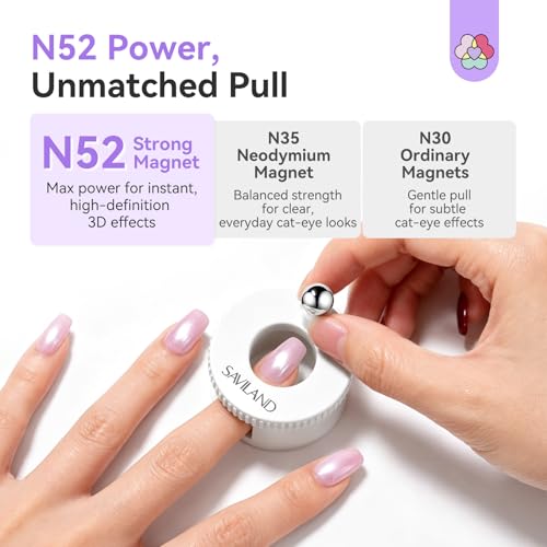 Image of SAVILAND Automatic Cat Eye Magnet for Cat Eye Gel Nail Polish White
