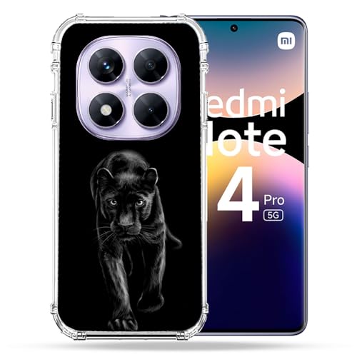 Coque Xiaomi Redmi Note 14 Pro 5G finition premium au motif panthère noire élégante