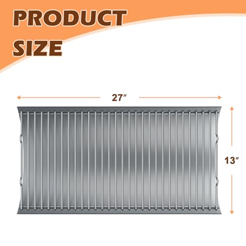 MOASKER 27 Inch Ash Pan Replacement Parts for Char Griller 1224, 1324, 2121, 2222, 2727 and Charbroil Grills, Charcoal Tray with 2pcs Fire Grate Hanger Set - Thumbnail 2