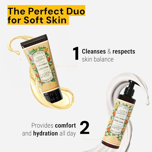 Image of Panier des Sens Orange Blossom Body Wash, French Shower Gel, 2 x 6.8 fl oz | Vegan Body Wash | 96% Natural-Origin Ingredients | Gentle Daily Cleansing | Long-Lasting Fragrance | Soft Skin Feel