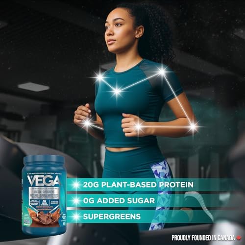 Vega Protein + Supergreens Vegan Plant Based Protein Powder – 20g Organic Pea Protein, Dairy-free, Healthy Breakfast Shake – Chocolate, 19 Servings, 618 grams (Pack of 1) - 4