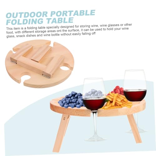 Table pliante compacte avec support stable pour verres à vin